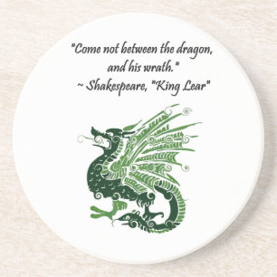 Dragon and His Wrath Shakespeare King Lear Cartoon Coaster