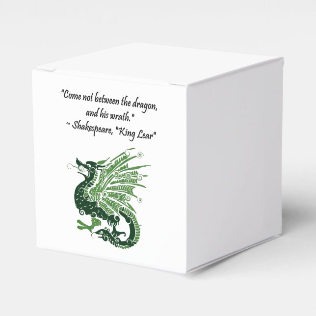 Dragon and His Wrath Shakespeare King Lear Cartoon Favour Box (Front Side)