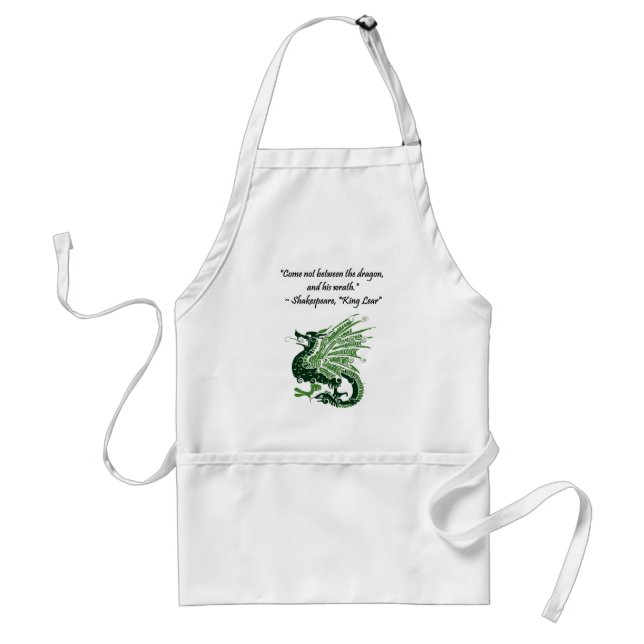 Dragon and His Wrath Shakespeare King Lear Cartoon Standard Apron (Front)