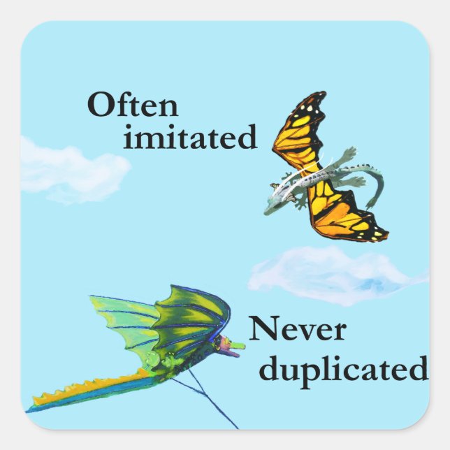 Dragon and Kite Square Sticker (Front)