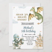 Dragon and Knight Birthday Party Invitation