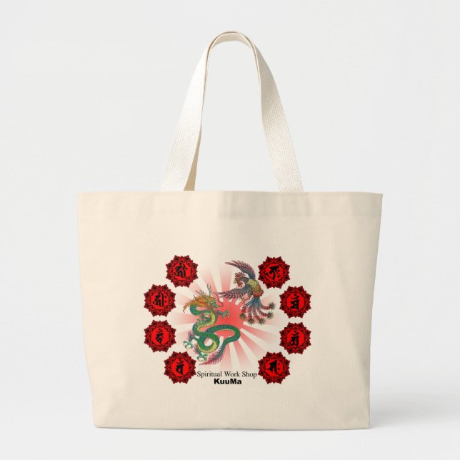 dragon and phoenix large tote bag (Front)