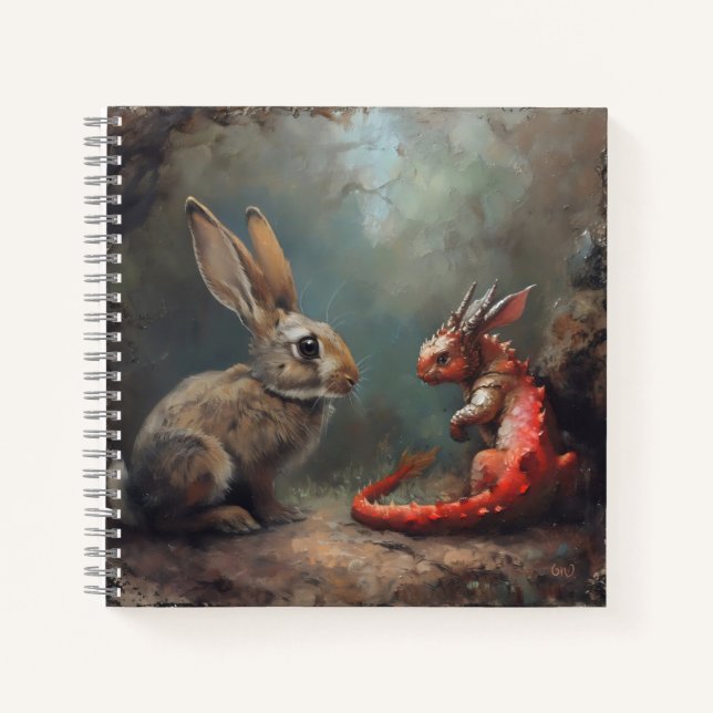 Dragon and Rabbit Fantasy Notebook (Front)