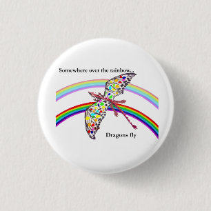 Dragon and Rainbow 3 Cm Round Badge