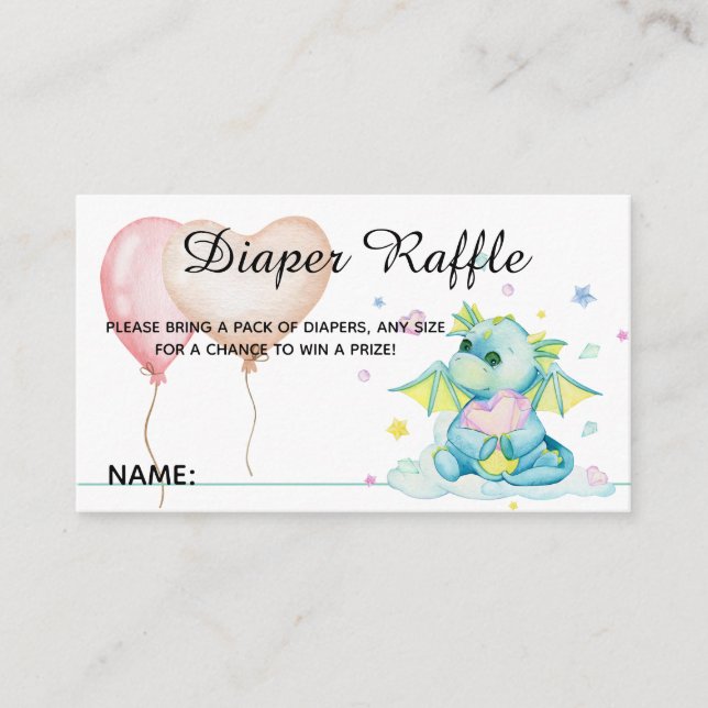 Dragon and Rainbow - Baby Shower Enclosure Card (Front)