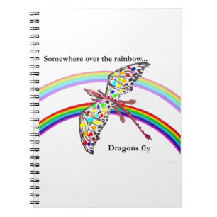 Dragon and Rainbow Spiral Notebook