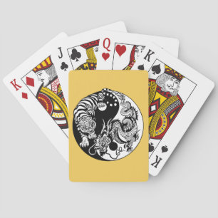 dragon and tiger yin yang symbol playing cards