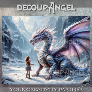 Dragon and Warrior Girl -Decoupage- Tissue Paper