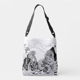 Dragon and White Tiger. Illustration by Insima Crossbody Bag