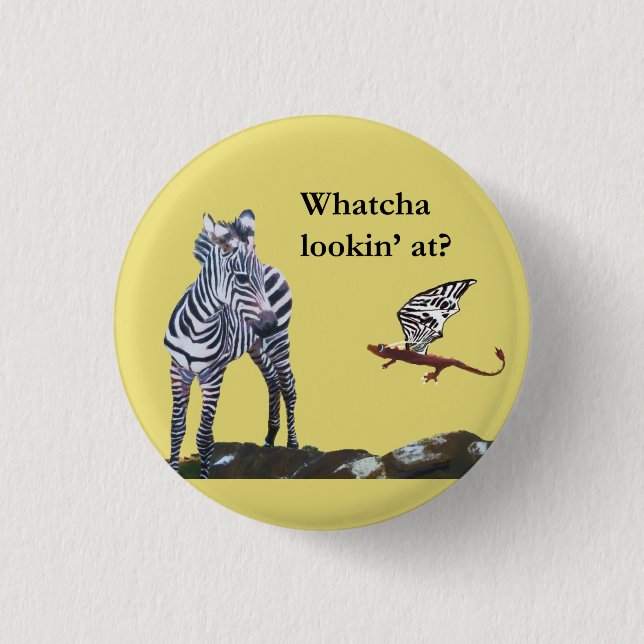 Dragon and Zebra 3 Cm Round Badge (Front)