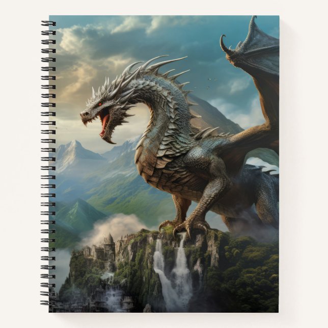 Dragon Animal Creature Fantasy Colourful Wall Art Notebook (Front)
