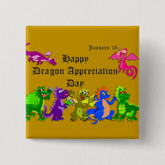 Dragon Appreciation Day January 16 15 Cm Square Badge