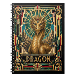 Dragon, Art Deco Mythical Notebook
