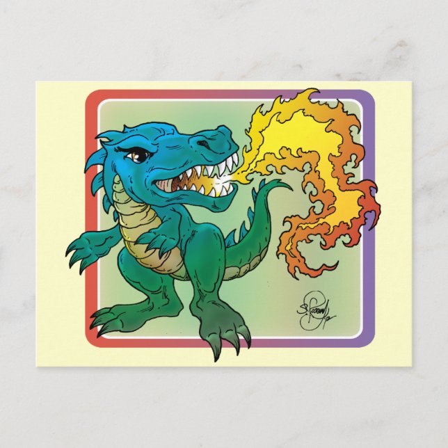 Dragon Art inspired by little t by Scott Rosema Postcard (Front)