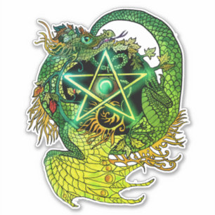 Dragon art nouveau style pentacle