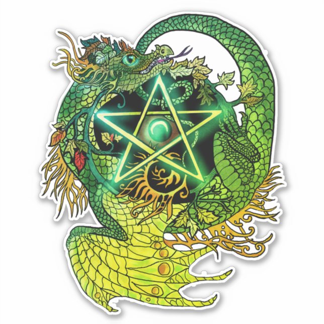 Dragon art nouveau style pentacle (Front)