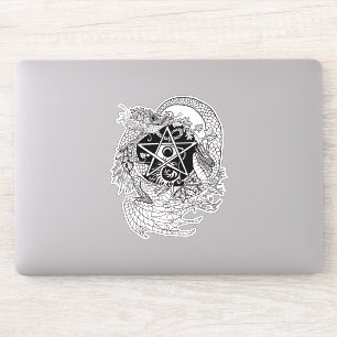 Dragon art nouveau style pentacle