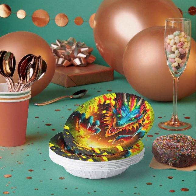 Dragon Art Paper Plate (Multi)