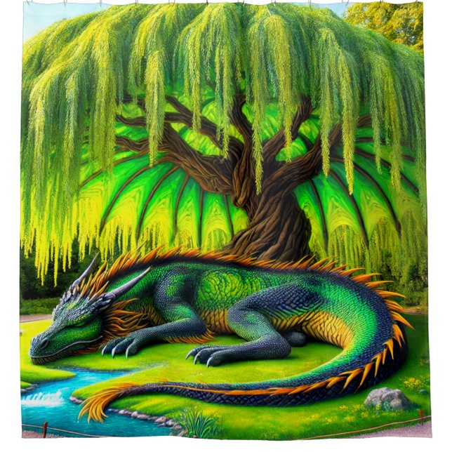 Dragon Art Shower Curtain (Front)