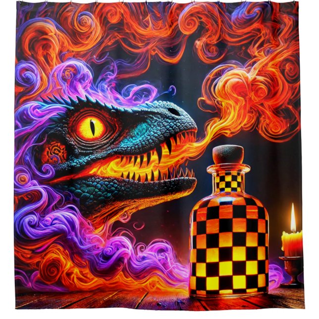 Dragon Art Shower Curtain (Front)