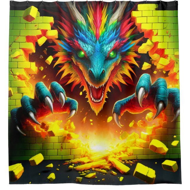 Dragon Art Shower Curtain (Front)