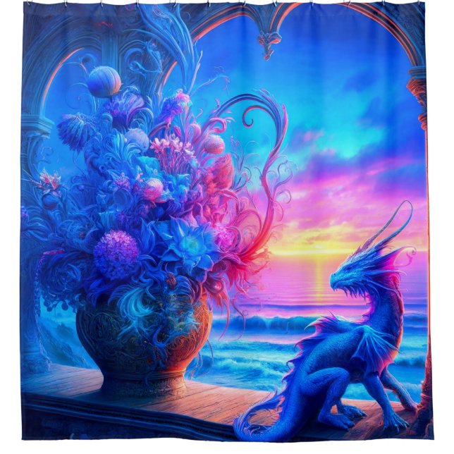Dragon Art Shower Curtain (Front)