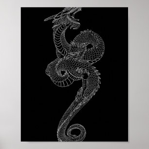 Dragon Art Tattoo Japan Traditional Japanese Graph Poster