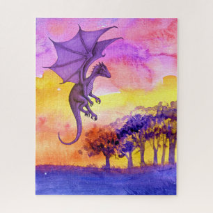 Dragon art watercolor puzzle