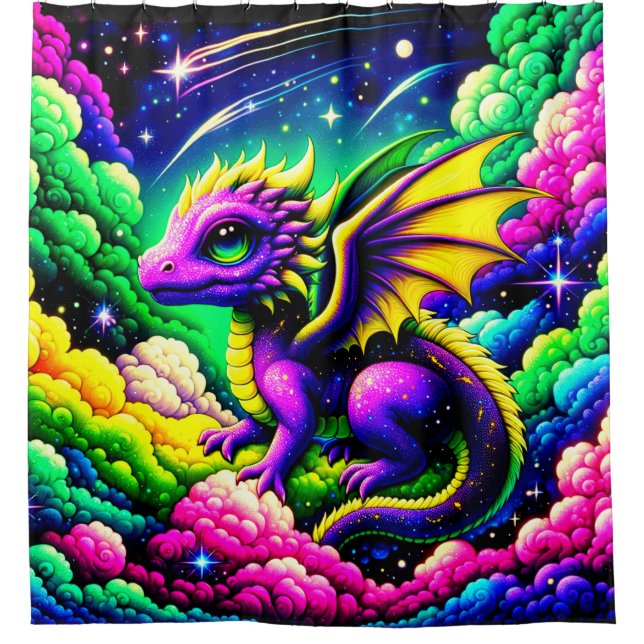 Dragon Artwork Shower Curtain (Front)