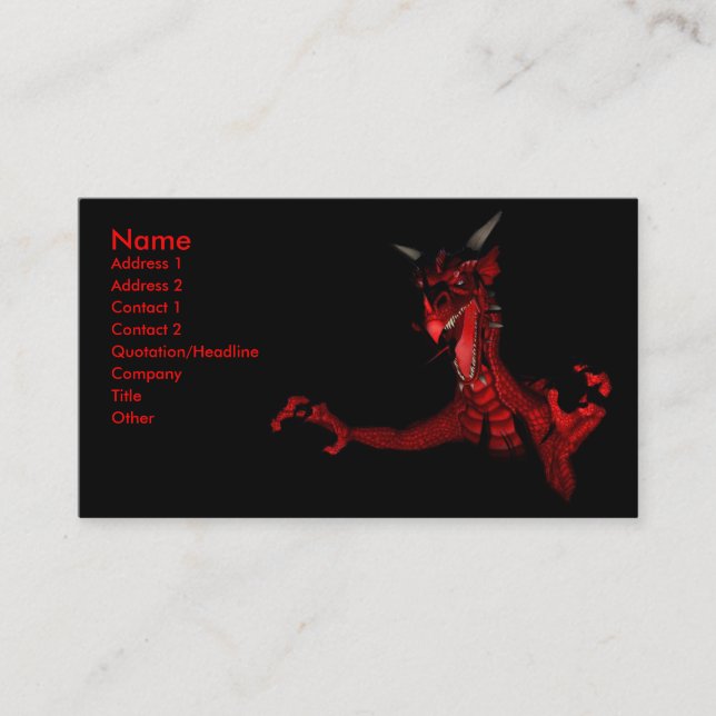 Dragon Attack 2 Sided Business Card (Front)