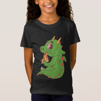 Dragon Baby Eating Yummy Pizza Slice Design