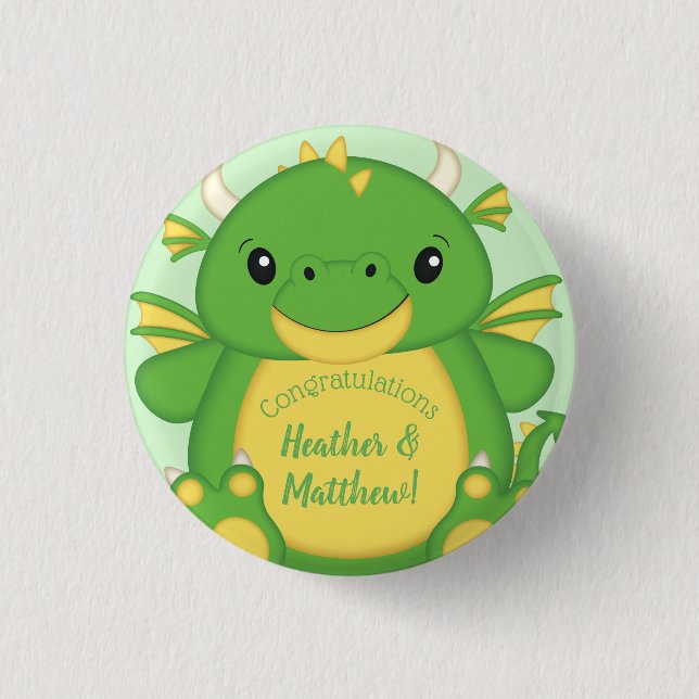 Dragon Baby Shower 3 Cm Round Badge (Front)
