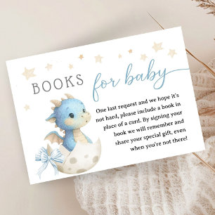Dragon Baby Shower Boy Blue Books For Baby Enclosure Card