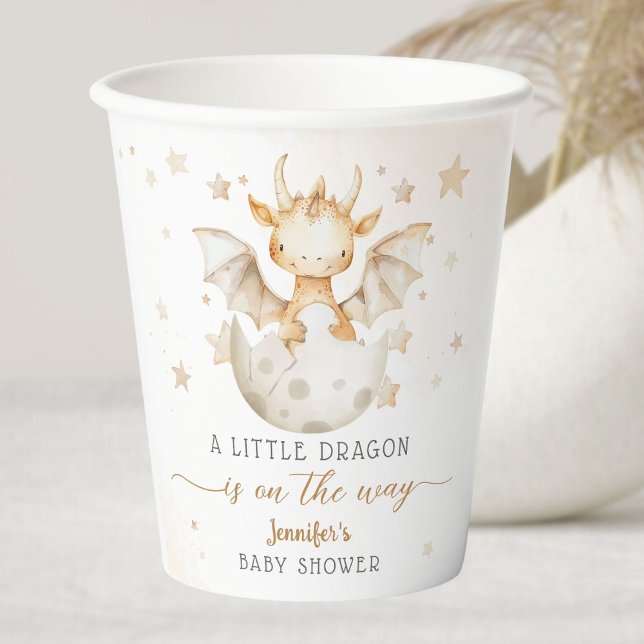 Dragon Baby Shower Cute Boho  Paper Cups (Creator Uploaded)