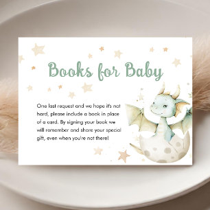 Dragon Baby Shower Cute Green Books For Baby Enclosure Card