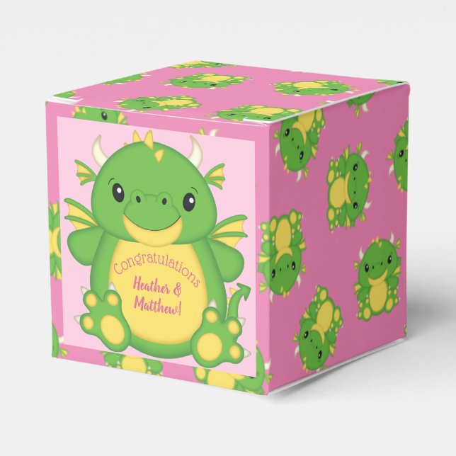 Dragon Baby Shower Favour Box (Front Side)