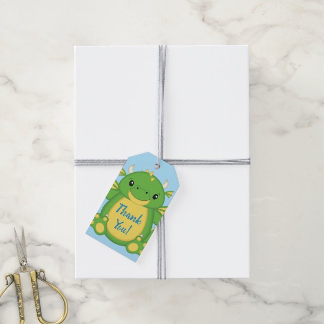Dragon Baby Shower Gift Tags (With Twine)
