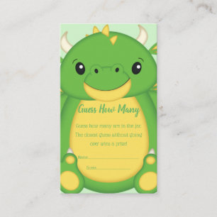 Dragon Baby Shower Green Enclosure Card