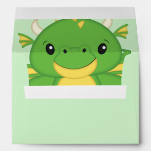 Dragon Baby Shower Green Envelope