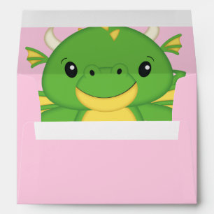 Dragon Baby Shower Pink Envelope
