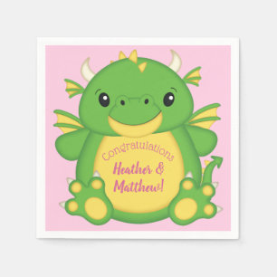 Dragon Baby Shower Pink Napkin