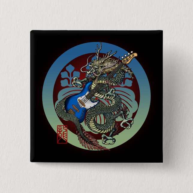 Dragon Bass 04 15 Cm Square Badge (Front)