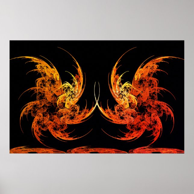 Dragon Battle Fractal Art Poster (Front)