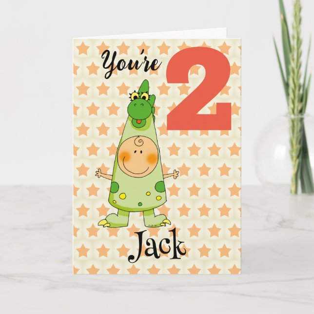 dragon birthday child (age personalised) card (Front)