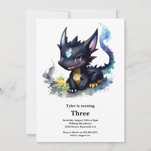 Dragon Birthday Invitation (Front)