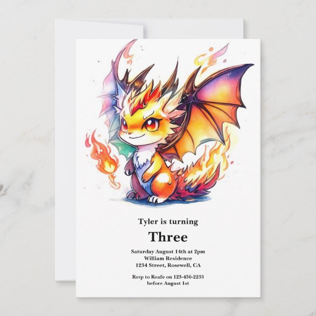 Dragon Birthday Invitation (Front)