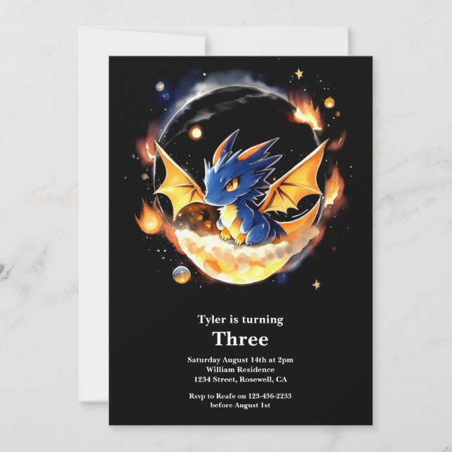Dragon Birthday Invitation (Front)