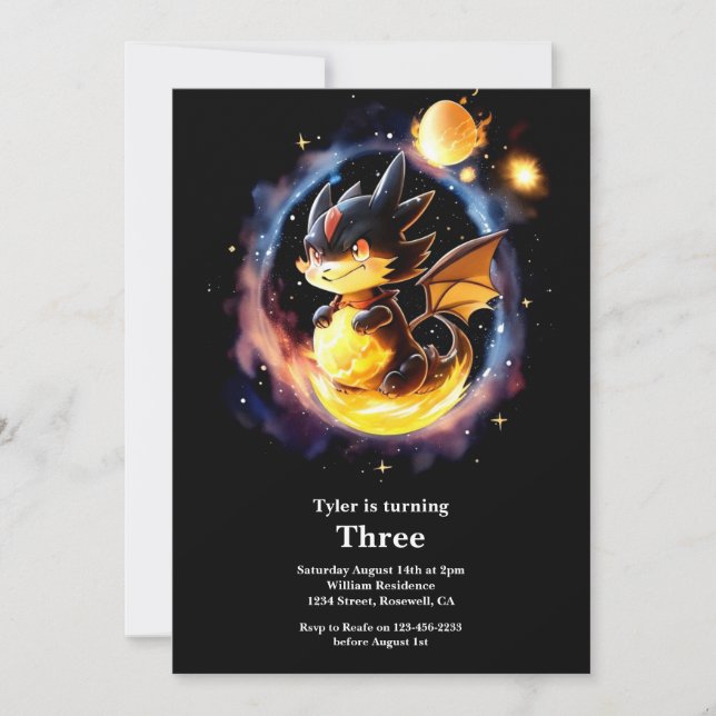 Dragon Birthday Invitation (Front)