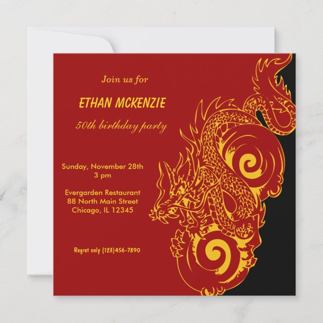 Dragon Birthday Invitation (Front)