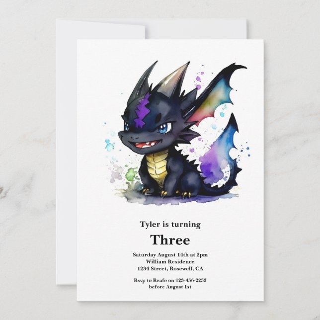 Dragon Birthday Invitation (Front)